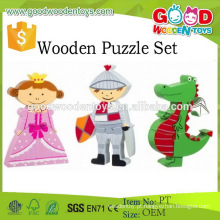 Hot Sale Children Creative Jigsaw Animal Kit 3D conjunto de quebra-cabeças de madeira